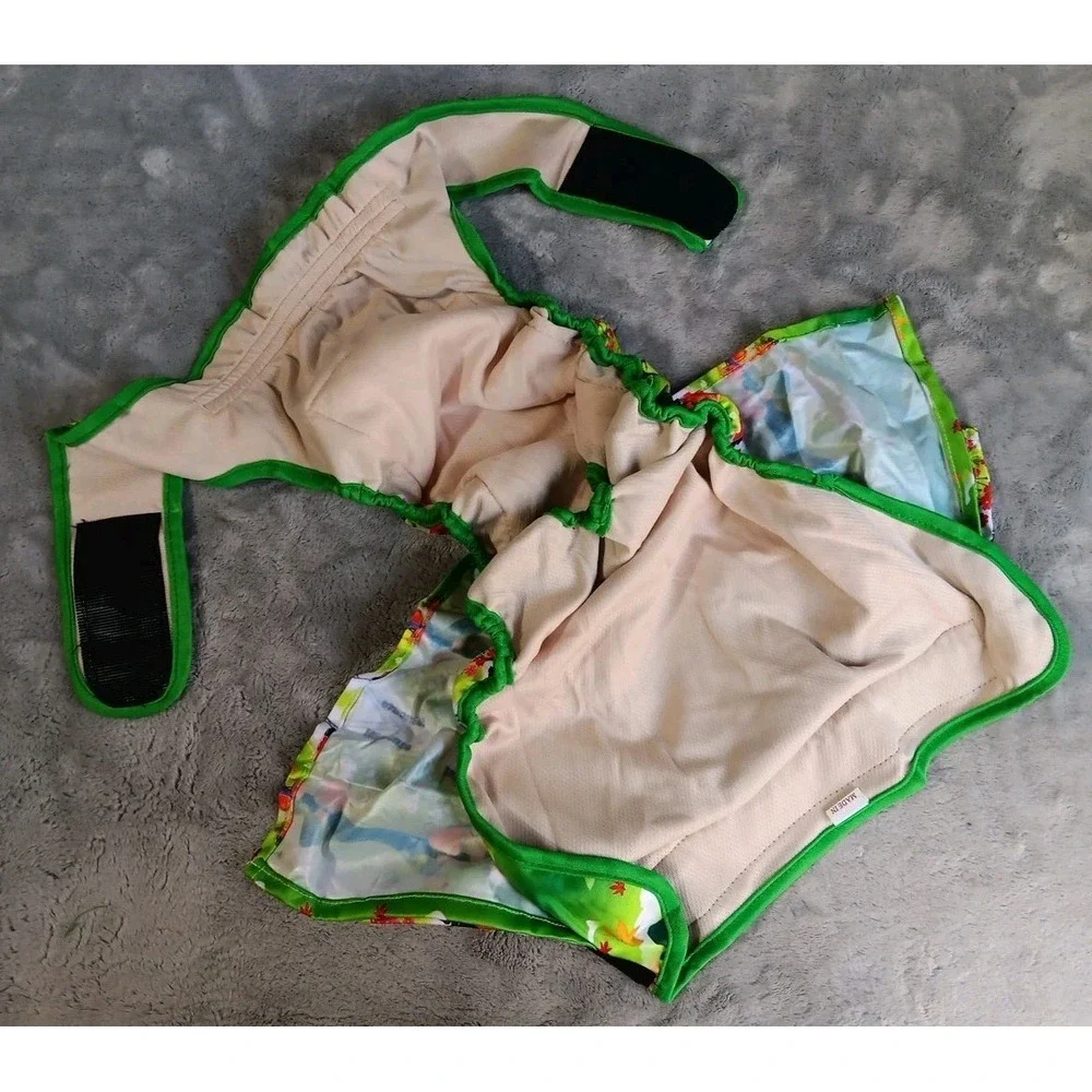 4 Washable Female Dog Diapers Skirt XL Adjustable Waist Flowers Animals‎ Birds